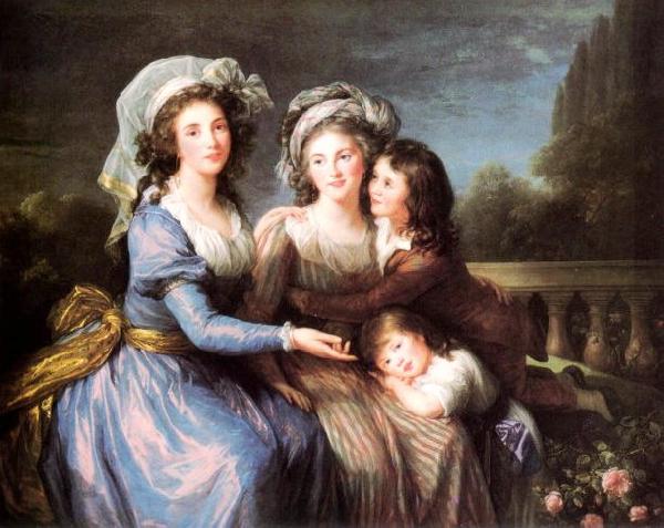 Charles Lebrun Marquise de Roug with Her Sons Alexis and Adrien France oil painting art